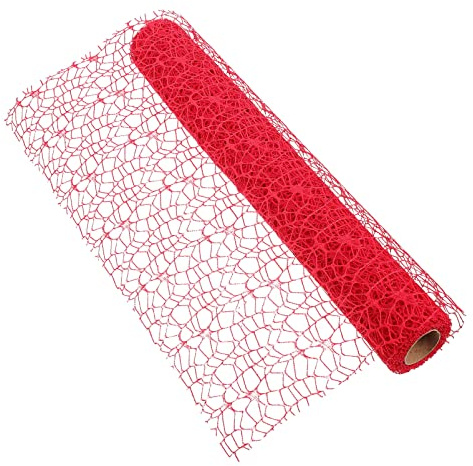 Uonlytech Materiale per Imballaggio Bouquet Fai da Te Garza Artigianale Rete Decorativa Rossa 4,5 M Rotolo per Fioristi Confezioni Floreali Regalo Romantico