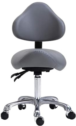 Tabouret de selle ergonomique avec support dorsal – Chaise pivotante réglable en cuir PU pour dentistes, professionnels de la santé, salons et spas – Confortable, durable, hauteur réglable