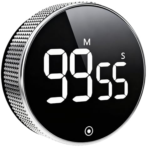 NiceBest Temporizador Digital Negro, Temporizador Cocina Smart Timer Fácil para Niños y Mayores, Cronómetro Inteligente con Pantalla LED, para Cocina, Fitness, Hornear, Estudiar