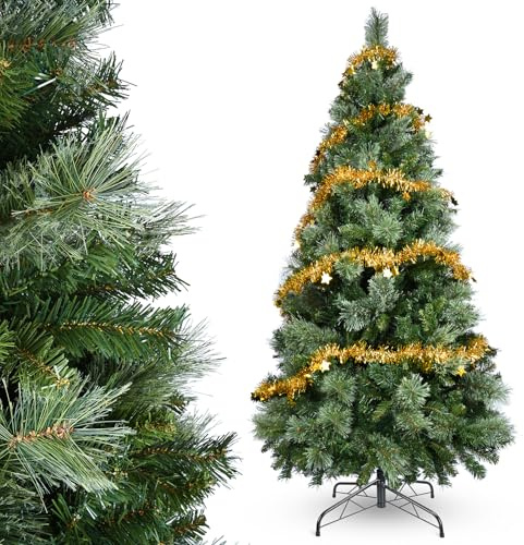 YEAUPE PRO Albero di Natale Artificiale in PVC 160cm con 800 Punte, 3 Sezioni per Montaggio Facile, Compatto, Base in Metallo