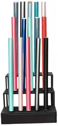 Expositor de Vinilo para Coche con Capacidad para 10 o 15 Rollos. Soporte metálico Resistente para Rollos de Vinilo, Ideal para Papel Tapiz, Pegatinas, Ventanas y Otros Objetos.