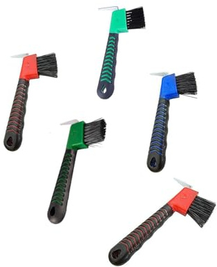 kwoifioy Nettoyant pour sabots de type lourd et acier doux au toucher avec poignée en caoutchouc pour diverses conditions environnementales Brosse en acier pour soins des chevaux