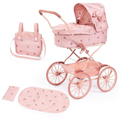 Bayer Design Dockvagn nostalgisk, klassisk, med korg, väska | rosa