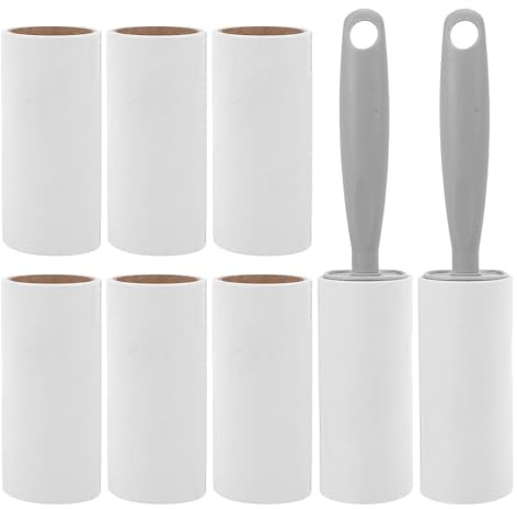 BESPORTBLE Rodillo Quitapelusas Adhesivo para Pelo de Mascotas con Mango Gris Ergonómico, Recambios de Papel 40 y 60 Hojas, Kit para Ropa, Muebles y Alfombras, Limpieza Fácil y Eficaz