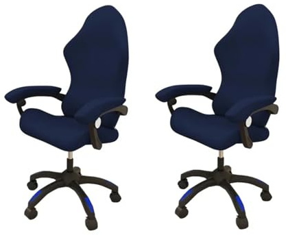 IKFGTJRE Funda Silla Gaming Funda for Silla de Juegos, Funda Protectora elástica Seda Leche for giratoria, Asiento especializada atlética for Ordenador Oficina para Interiores(Blue-2PCS)
