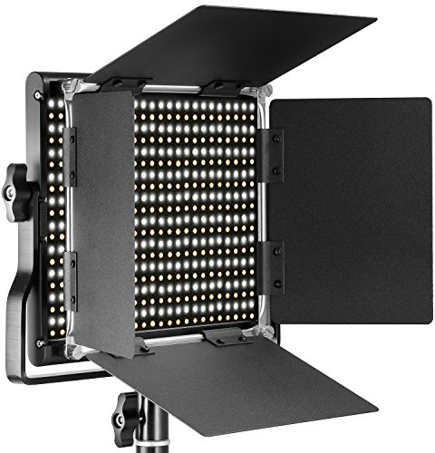 NEEWER Panneau Vidéo LED en Métal Professionnelle,Prise de Vue Vidéo,Cadre en Métal Durable,Intensité Variable 660 Perle,avec Support en U & Volets Coupe-flux,Température Bicolore de 3200-5600K CRI96+