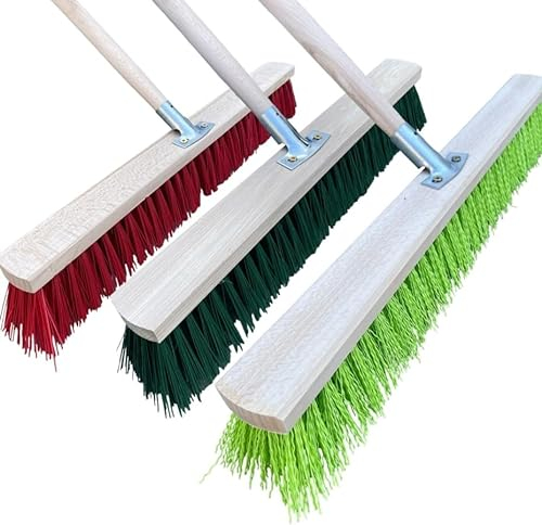 Straßenbesen breit Besen Kehrbesen mit Metallstielhalter PVC mit Stiel (100cm Besen + 150 cm Stiel)