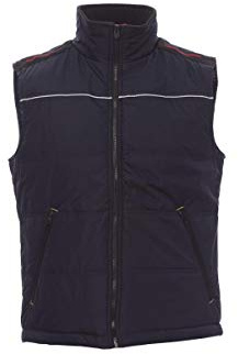 PAYPER Radar 2.0 Gilet Unisex da Uomo Donna 100% Poliestere Chiusura Zip Retro Sagomato Interno Imbottito Pile Tasche Esterne Bande Reflex Lavoro Blu Navy (L)