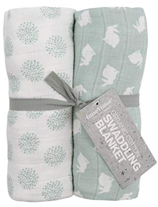 Imsevimse Bio XXL-Windeln Misty green 2er pack Organic Muslin Swaddles Squares