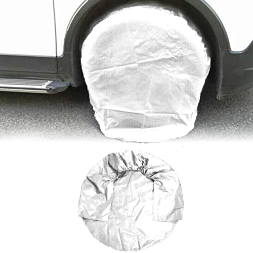 HNOOSTER Reifenabdeckungen - Wetterfest Sonnenschutz RV Rad Auto LKW Auto Wohnmobil Wasserdicht 210D Oxford Tuch Silber 32