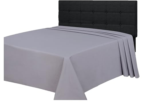 Funky Gadgets Sábana encimera de 100 % algodón egipcio, tamaño King, color gris, 300 hilos, ropa de cama transpirable de lujo y lino (sábana gris)