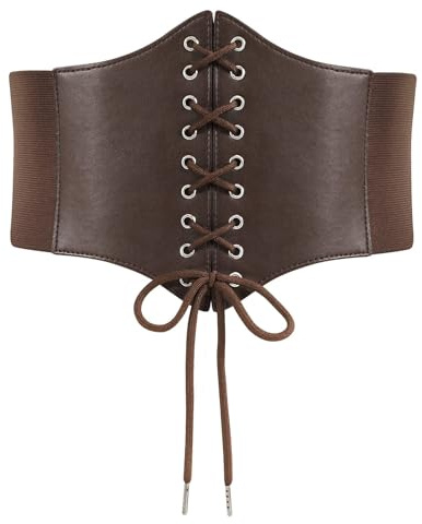 WERFORU Frauen Tied Waspie Gürtel Breiter Schnürgürtel Korsett Elastische Taille Gürtel für Halloween Party