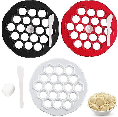 Dumpling Maker Pelmeni Former， 3 Stück Pelmeni Maker Ravioli Formen Knödelmaschine Pilimeni Form Knödel Form Werkzeuge Hersteller Plastik Kleine Hersteller Gebäckwerkzeug Für Hauptküche 19 Löcher