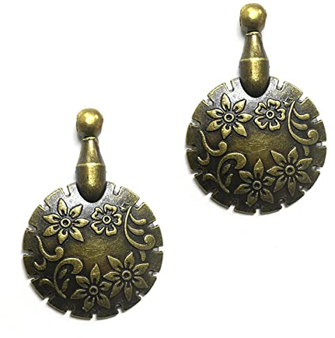 Jagowa 2 Pcs Yarn Cutter Pendants Retro Style Copper Round Shape Thread Cutter Metal Thread Cutter Pendant for DIY Sewing Tools