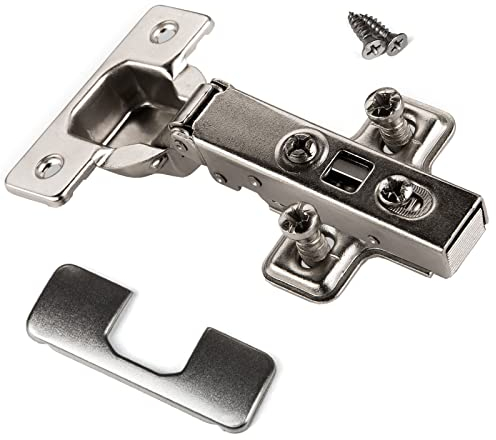SOTECH 2 piezas SOFT-CLOSE Bisagras de cazoleta 105° tope de esquina T45 con placas de montaje y tornillos y montaje rápido KLIP, probado con 50000 ciclos SO-T45