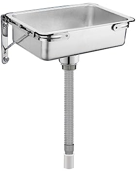 Edelstahl Wandmontage Waschbecken, Ausgussbecken, Edelstahl Einzelne Schale Becken Waschtrog Spültisch, Rechteckig Haushaltsspülbecken, für Außen, Innen, Küche, Restaurant (37.5x25cm/14.8inx9.9in)