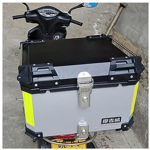 Caja Trasera De Aluminio para Motocicleta, 36L 45L 55L 65L Baúl De Impermeable para Moto Maletero para Moto Funda Carcasa Superior para Motocicleta con Respaldo Superior (Color : B, Size : 36L)