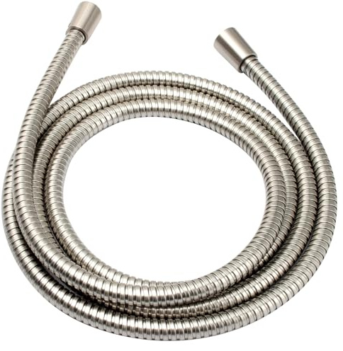BRIGHT SHOWERS Shower Hose For Hand Held Shower Heads, 96 Inches Cord Extra Long Stainless Steel Hand Shower Hose, Ultra-Flexible Replacement Part with Brass Insert, Brushed Nickel