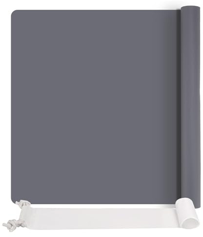 Malunterlage für Kinder, 60x40cm Bastelunterlage, aus BPA-Frei Silikon | Abwaschbar, Antihafte und rutschfeste, Mehrzweck Silikonmatte mit Aufbewahrungsbeutel, für Gießharz, Platzset (Dunkelgrau)