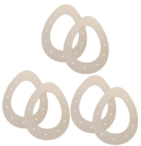 Cabilock 6 STK Osterkranz Ringe Blumengirlande Eier Holzrahmen Zum Basteln Holzkränze Kranzrahmen Holzreifen Zum Basteln DIY-kranzzubehör Holzhandwerk Rahmenformen Ei-Form Holzring