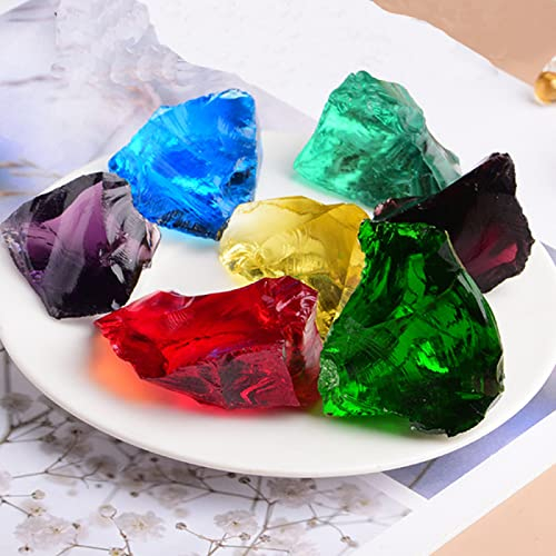 Irrégulier Glaçure Verre Pierre Cristal Quartz Aromathérapie Pierre Fish Tank Aménagement Paysager Jardin Décor À La Maison, Rouge, 100g Collections de la maison ( Color : Mixed Color , Size : 100g )