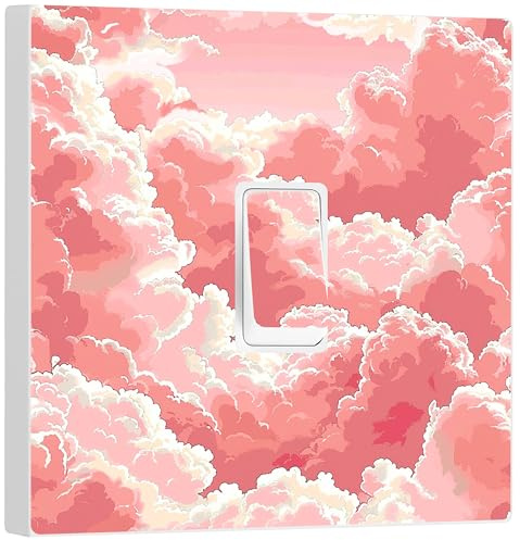 Vinilo adhesivo para interruptor de luz de nube esponjosa, color rosa, decoración de dormitorio de niñas y niños