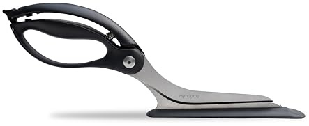 MyHoome Non-stick Pizza Scissors with Secure Grip Base - Food-Grade Stainless Steel Pizza Cutter - Cutter and Pizza Server - Easy-to-Use and Clean Pizza Cutters.