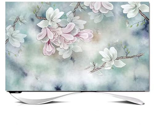 TV Screen Cover 32-85In, Dust TV Screen Cover, Universal TV Dust Cover 22-80 In, for LCD LED Plasma Television Art Printing Decor Flat Curved TV, Wall Mount/Curved/Desktop I,49-52in(118x70cm)