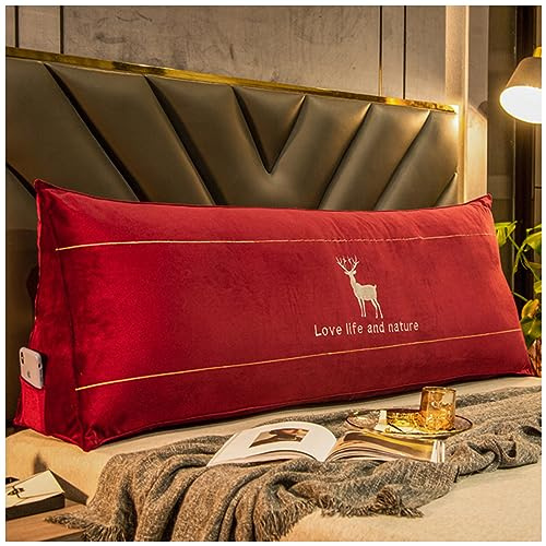 Kopfteil Lumbalkissen für Leselehne Sofa, Bett Rückenkissen, Dreieck Leselehne Kissen, Schlafzimmer Weiches Doppeltes Nachttischkissen Großes Tatami Nackenkissen,G,King Size(79/200cm)