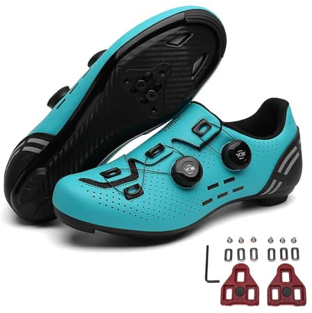 Meiju Mateju Chaussures de Cyclisme de vélo de Route Respirantes Chaussures de vélo pour Homme/Femme avec Look SPD-SL Delta Cleats Chaussures Indoor/Outdoor