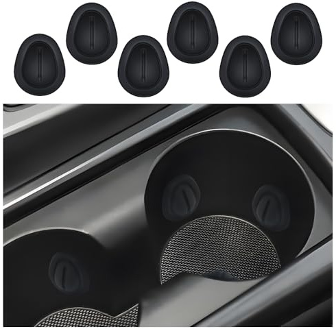 6PCS Car Cup Position Limiter,Silicone Car Cup Holder Insert with Self-Adhesive,Universal Interior Car Accessories Anti Shake Cup Coaster for Stabilizing Bottle Fits Car Truck SUV