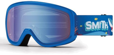 Smith Kinder Snowboardbrille Snowday Jr., Größe: OneSize, Farbe: Blau, Anti-Beschlag, Passt über Brille (OTG), Verstellbare Riemen