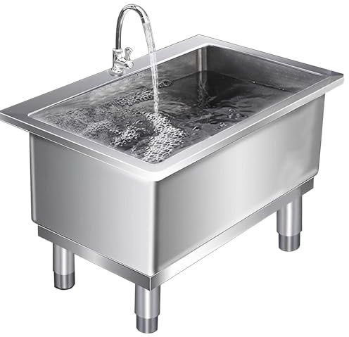 Commercial Floor Mop Sink,Stainless Steel Utility Tub Mop Bucket Laundry Room Slop Sink,Commercial Floor Mop Sink With Deep Basin,Large-Capacity Deepening Floor-Standing Sink,for Kitchen Restaurant(Si