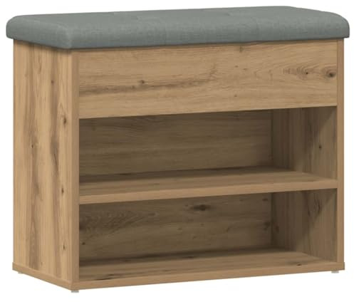 vidaXL Banc de Rangement Chêne Artisanal 62x32x50 cm Bois d'Ingénierie