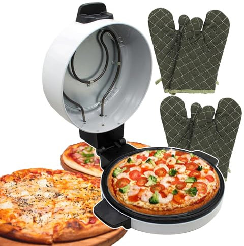 WOTZOV Four à Pizza de comptoir Mini Machine à Pizza, Machine à Pain à Pizza Automatique 11,8/30CM Plaque Ronde, Four à Pizza Professionnel pour Usage Commercial 2000W contrôle de la ch