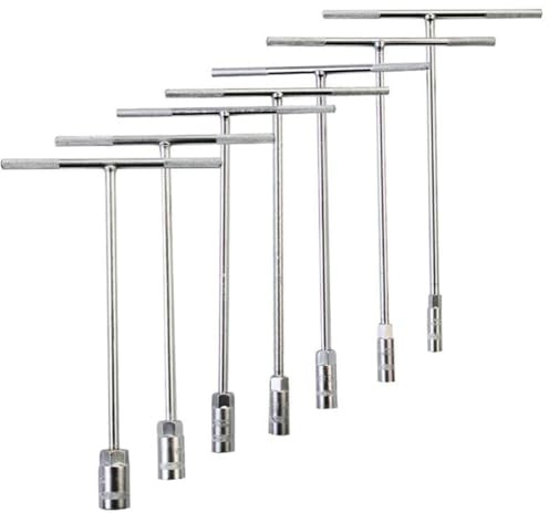 Paodduk 7PCS T Bar Spanner Socket Set T-Handle Metric Socket Wrench 8mm 10mm 12mm 13mm 14mm 17mm 19mm