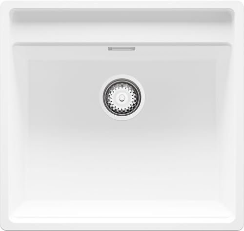 PRIMAGRAN Fregadero Cocina al Mueble 60cm + Kit de desagüe, 56x53cm
