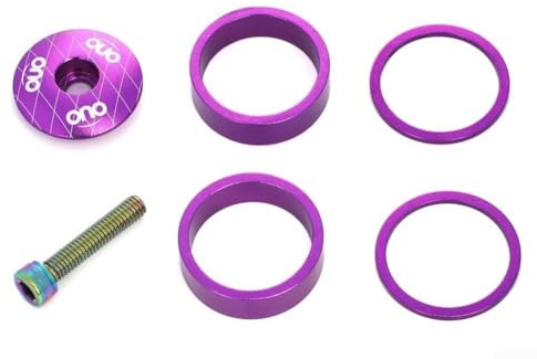 Set di distanziali per bici ad alte prestazioni, compatibile con la maggior parte delle forcelle per bici da strada e mountain bike (viola)