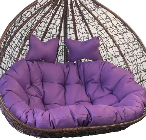 Outdoor Lila eiförmige Schaukel Stuhl mit Kissen 170x120cm Perfekt für Zwei Personen Stilvolle Hängeliege für Garten Terrasse und Hinterhof Entspannung