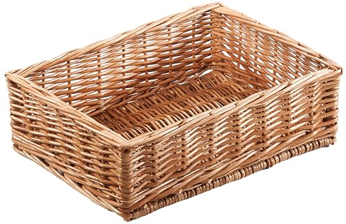 Kobolo Regalkorb NINA aus geflochtener Weide eckig 40x30x13 cm Braun