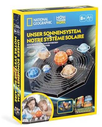 CubicFun 661087 Bausatz, Unser Sonnensystem, 3D-Bastel-Set Planeten, Experimentierset für Kinder ab 8 Jahren