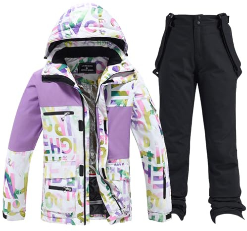 Vhersily 2025 Ensemble de Veste de Ski et Pantalon pour Homme et Femme, Chaud, Neige, Imperméable, Anti-Vent, Combinaison de Ski Respirante pour Entraînement en Salle de Sport, pour Automne et Hiver