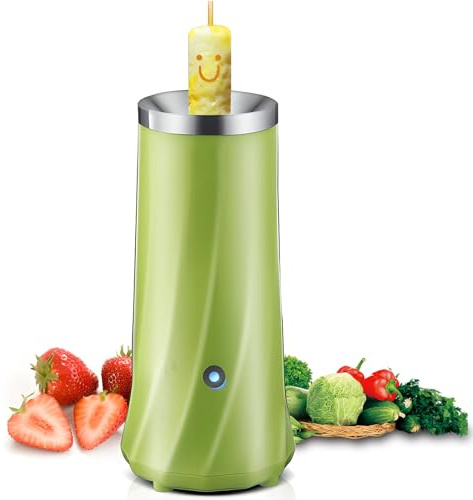 Breakfast Egg Roll Machine, Sausage Omelet Machine with 9 Min Cooking Automatic Rising, Cooking Sausage Hot Dog Roll Maker, Stainless Steel Non Stick Coating Electric Vertical Egg Cooker green
