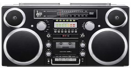 Retro Bluetooth Boombox mit CD-Player, AM/FM Radio, SD Slots, AUX & USB - Tragbare Musik für Zuhause, Strand oder Outdoor