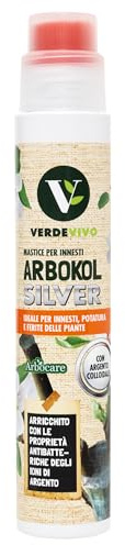 Adama Mastice per Innesti e Potature - 250g. Arbocol Copper Mastice Cicatrizzante per Potature al Rame con Pennello Integrato Pronto all'Uso - Mastice per Piante che Sigilla Ferite Tagli e Innesti