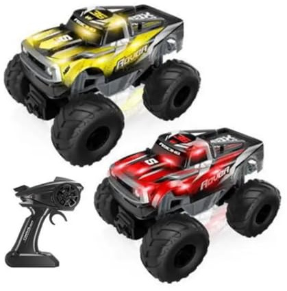 PEBBLE HUG RC Monster Truck for Kids, Lightweight and Portable Design, Hand-Eye Coordination, 360° Spins and Flips, LED Headlights, Rechargeable Battery, Drifting, Random Colour