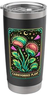 Carnivorous Plant Venus Fly Trap Design Psyche Tarot Card Stainless Steel Insulated Tumbler