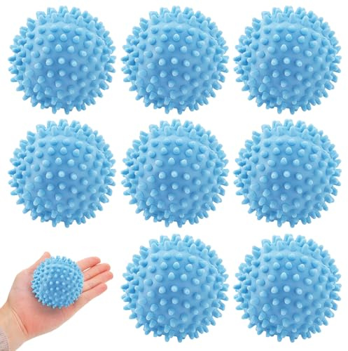 8 Pcs Tumble Dryer Balls | Reusable Energy Saving Silicone Laundry Balls for Faster Drying and Reducing Creases, Prevent Clothing from Getting Tangled（Blue Dryer Balls）