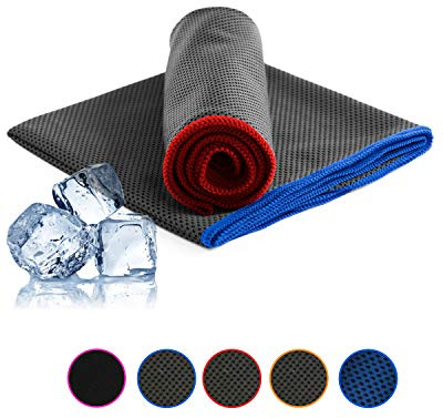 NirvanaShape Set de 2 Serviettes Microfibre à Effet Refroidissant | Légère & Anti-Odeur | Serviette Rafraîchissante pour la Course, la Musculation, Le Yoga, la Randonnée, Le Camping