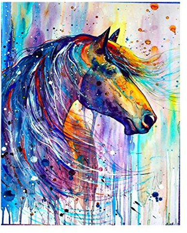 DCIDBEI (40x50cm) DIY Square Diamond Painting 5D Diamant Malerei Set Quadratisch Pferd Kreuzstich Stickerei Kits Strass Voll Set Gemälde mit Diamanten Leinwand Mosaik Wandkunst Decor Geschenk